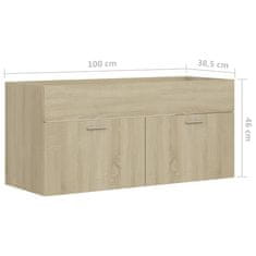 Vidaxl Omarica za umivalnik sonoma hrast 100x38,5x46 cm iverna plošča