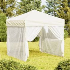 Vidaxl Zložljiv vrtni šotor s stranicami krem 2x2 m