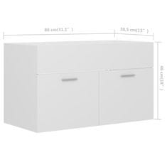 Vidaxl Omarica za umivalnik bela 80x38,5x46 cm inženirski les