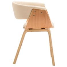 Vidaxl Jedilni stoli 2 kosa krem ukrivljen les in umetno usnje