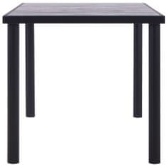 Vidaxl Jedilna miza črna in betonsko siva 160x80x75 cm mediapan