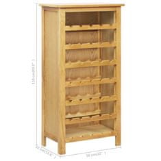 Greatstore Omarica za vino 56x32x110 cm trdna hrastovina