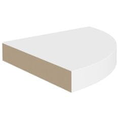 Vidaxl Kotna polica bela 25x25x3,8 cm MDF