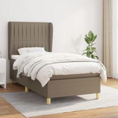 Vidaxl Box spring postelja z vzmetnico taupe 90x190 cm blago