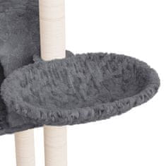 Greatstore Mačje drevo s praskalniki iz sisala temno sivo 108,5 cm