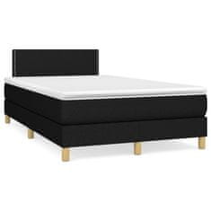 Vidaxl Box spring postelja z vzmetnico črn 120x200 cm blago