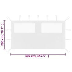 Vidaxl 3070424 Gazebo Sidewall with Windows 4x2 m White (315313)