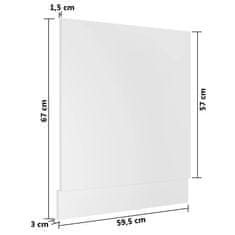 Vidaxl Plošča za pomivalni stroj bela 59,5x3x67 cm inženirski les