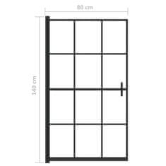 Vidaxl Tuš kabina ESG 80x140 cm črna