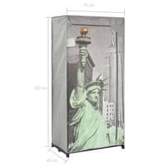 Vidaxl Garderobna omara New York 75x45x160 cm iz blaga