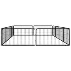 Vidaxl Pasja ograda z 12 paneli črna 100x50 cm prašno barvano jeklo