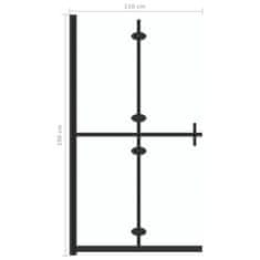 Vidaxl Zložljiva pregrada za tuš prozorno ESG steklo 110x190 cm