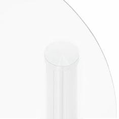 Vidaxl 2-nadstropna stranska mizica prozorna 38 cm kaljeno steklo