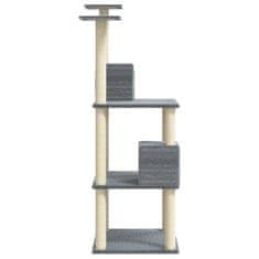Vidaxl Praskalnik za mačke s sisalovimi stebri, svetlo siv, 141 cm