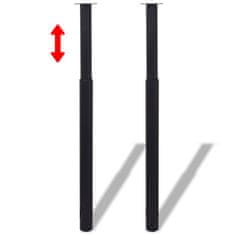 Vidaxl 2 Teleskopski Nogi za Mizo Črne Barve 710 mm - 1100 mm