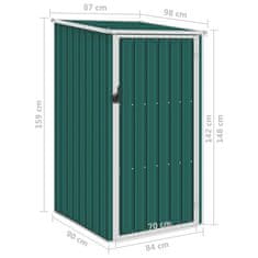 Vidaxl Vrtna lopa zelena 87x98x159 cm pocinkano jeklo