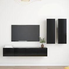 Vidaxl Komplet TV omaric 4-delni črna iverna plošča