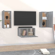 Vidaxl Komplet TV omaric 3-delni siva sonoma inženirski les