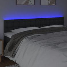Vidaxl LED posteljno vzglavje črno 160x5x78/88 cm umetno usnje