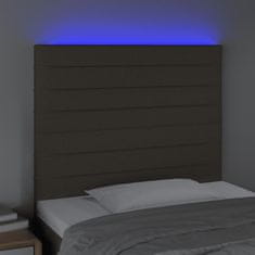 Vidaxl LED posteljno vzglavje taupe 100x5x118/128 cm blago