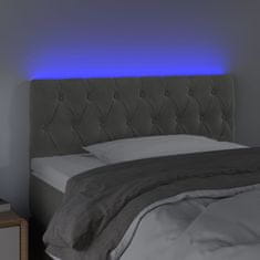 Vidaxl LED posteljno vzglavje svetlo sivo 90x7x78/88 cm žamet