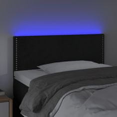 Vidaxl LED posteljno vzglavje črno 80x5x78/88 cm žamet