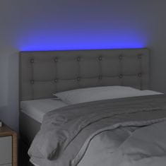 Vidaxl LED posteljno vzglavje sivo 80x5x78/88 cm umetno usnje