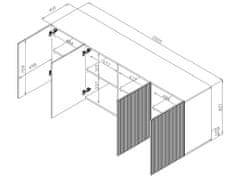 Cama meble Štirivratna komoda Pafos 200 4D - bela