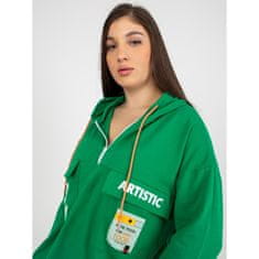 RELEVANCE Ženski pulover s kapuco velike velikosti ABELA zelene barve RV-BL-8258.34_394381 Univerzalni