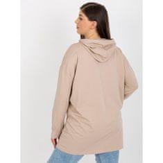 RELEVANCE Ženski pulover s kapuco velike velikosti ABELA bež RV-BL-8258.34_394353 Univerzalni