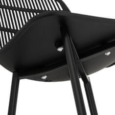 slomart Plastični sodobni stol z ažurovim naslonom do 150 kg 4 kosi črne barve