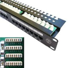 DATACOM Patch panel 24x RJ-45,Cat5e UTP, 19" z uravnoteženjem, vrhunski