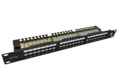 Solarix 19" ova povezovalna plošča 24 x RJ45 CAT6 UTP z 1U SX24L-6-UTP-BK-N