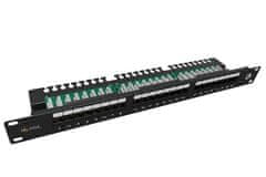 Solarix Patch panel 24 x RJ45 CAT5E UTP z veznim trakom 1U