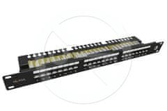 Solarix Patch panel 24 x RJ45 CAT6 UTP z veznim trakom 1U SX24L-6-UTP-BK-N