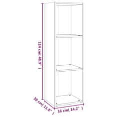 Vidaxl Knjižna/TV omarica dimljeni hrast 36x30x114 cm inženirski les