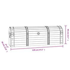 Vidaxl Skrinja za shranjevanje iz trdnega lesa starinska 120x30x40 cm