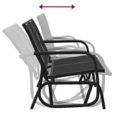 Vidaxl Vrtna drsna klop črna 120,5x76x86,5 cm tekstilen in jeklo