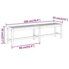 Vidaxl Vrtna klop 180x35x45 cm trden akacijev les