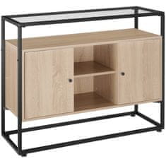 tectake Komoda Oldham 100 x 38 x 80,5 cm, svetel les, hrast Sonoma