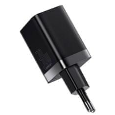 BASEUS CCSUPP-E01 Super Si hitri polnilec USB + USB-C 30W črn