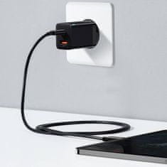 BASEUS CCSUPP-E01 Super Si hitri polnilec USB + USB-C 30W črn