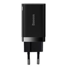 BASEUS CCSUPP-E01 Super Si hitri polnilec USB + USB-C 30W črn