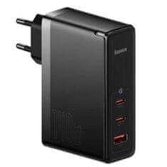 BASEUS CCGP100201 GaN5 Pro hitri polnilec USB + 2xUSB-C 140W črn