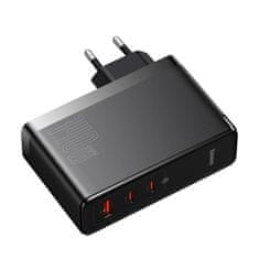 BASEUS CCGP100201 GaN5 Pro hitri polnilec USB + 2xUSB-C 140W črn