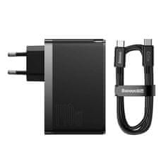 BASEUS CCGP100201 GaN5 Pro hitri polnilec USB + 2xUSB-C 140W črn