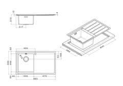 Apell Linear Plus LNP861IRBC pomivalno korito, enojno