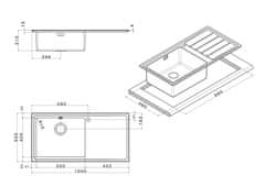 Apell Linear Plus LNP1001IRBC pomivalno korito, enojno