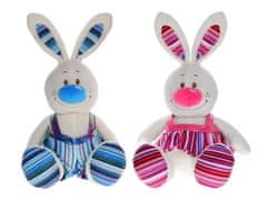 Plišasti zajec 20 cm v hlačah/suknji - mešanica barv (roza, modra)