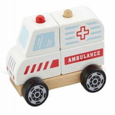 Viga Toys Viga Lesene kocke Ambulanca Ambulanca Avto ambulanta